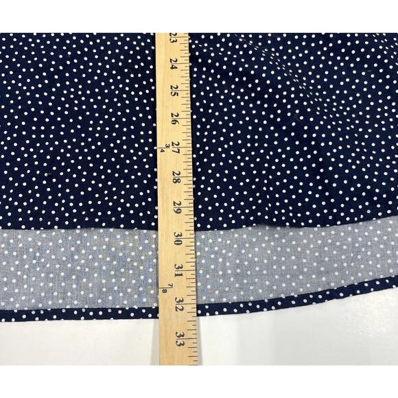 Woman Within Polka Dot V Neck Popover Navy Blue Blouse 3/4 Sleeve Size 1X 22 - Picture 13 of 14